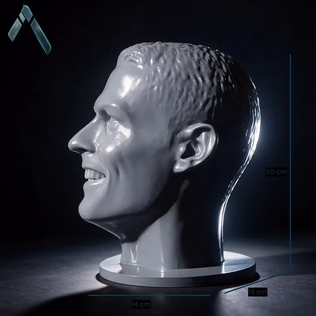 Ronaldo Head Headphone Stand Chrome Silver  image 4