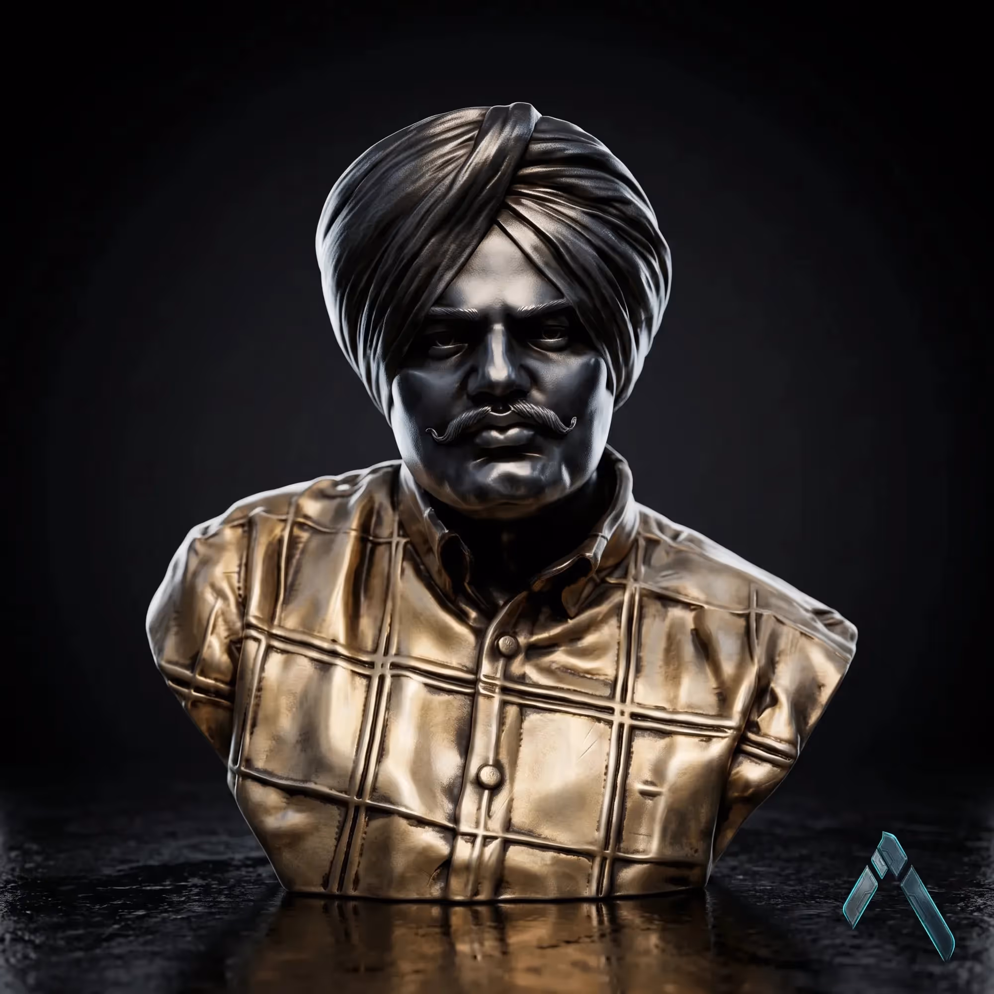 Sidhu Moosewala Bust Sculpture  image 1