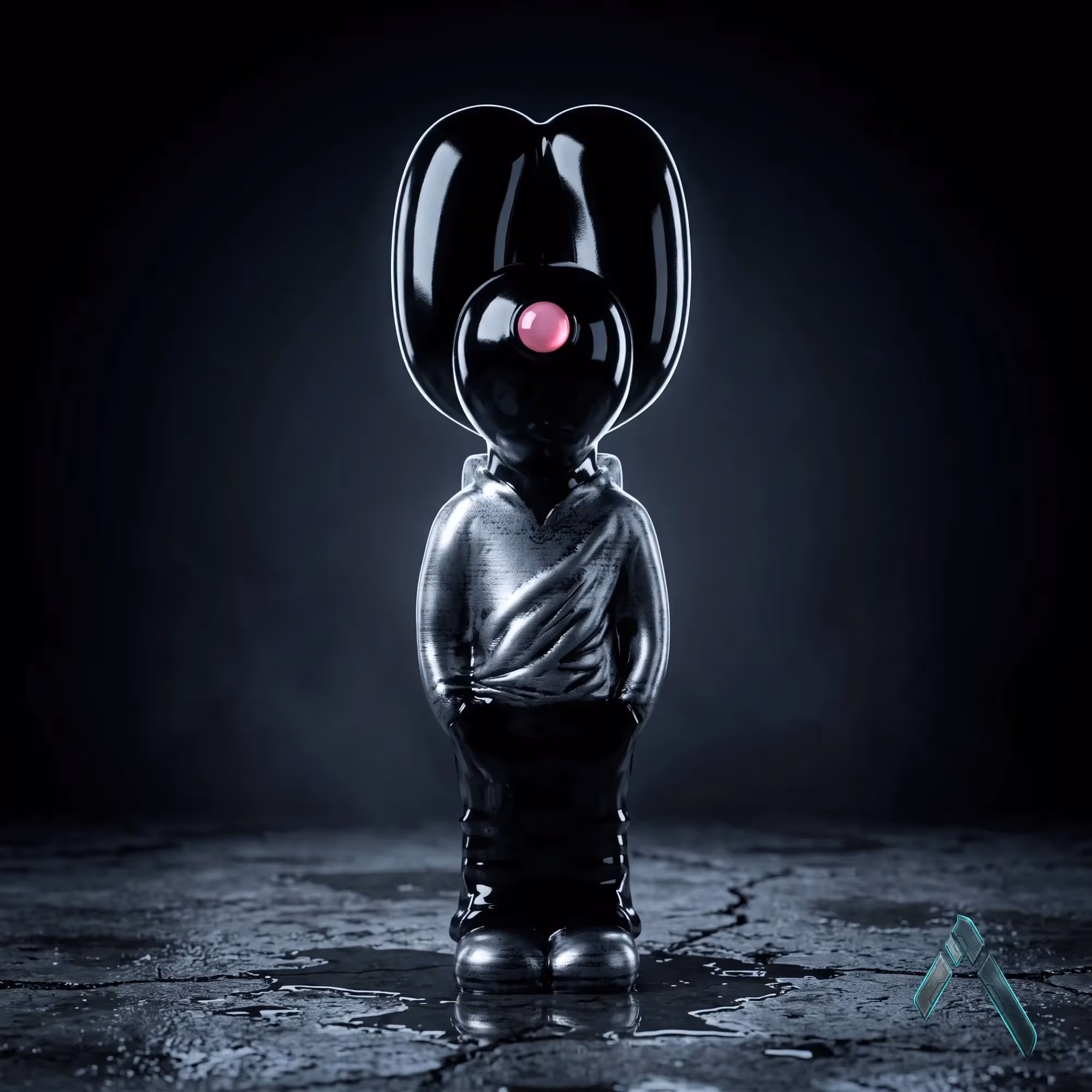 Snoopy Balloon Dog Figure Jet Black Gloss  image 1