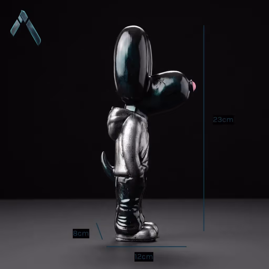 Snoopy Balloon Dog Figure Jet Black Gloss  image 4