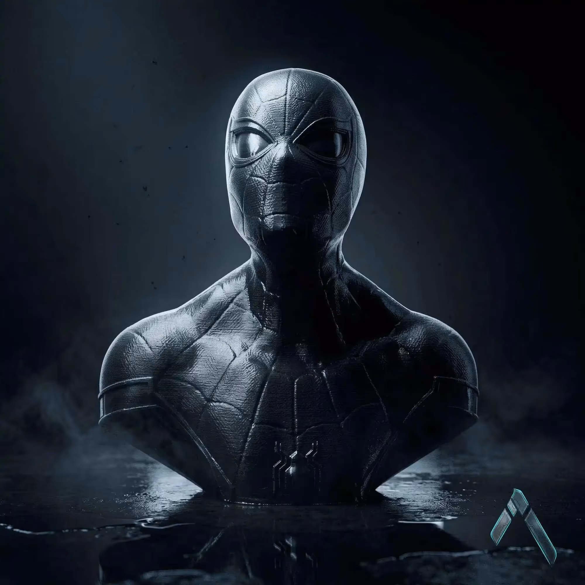 Spider-Man Black Suit Bust Sculpture image 1