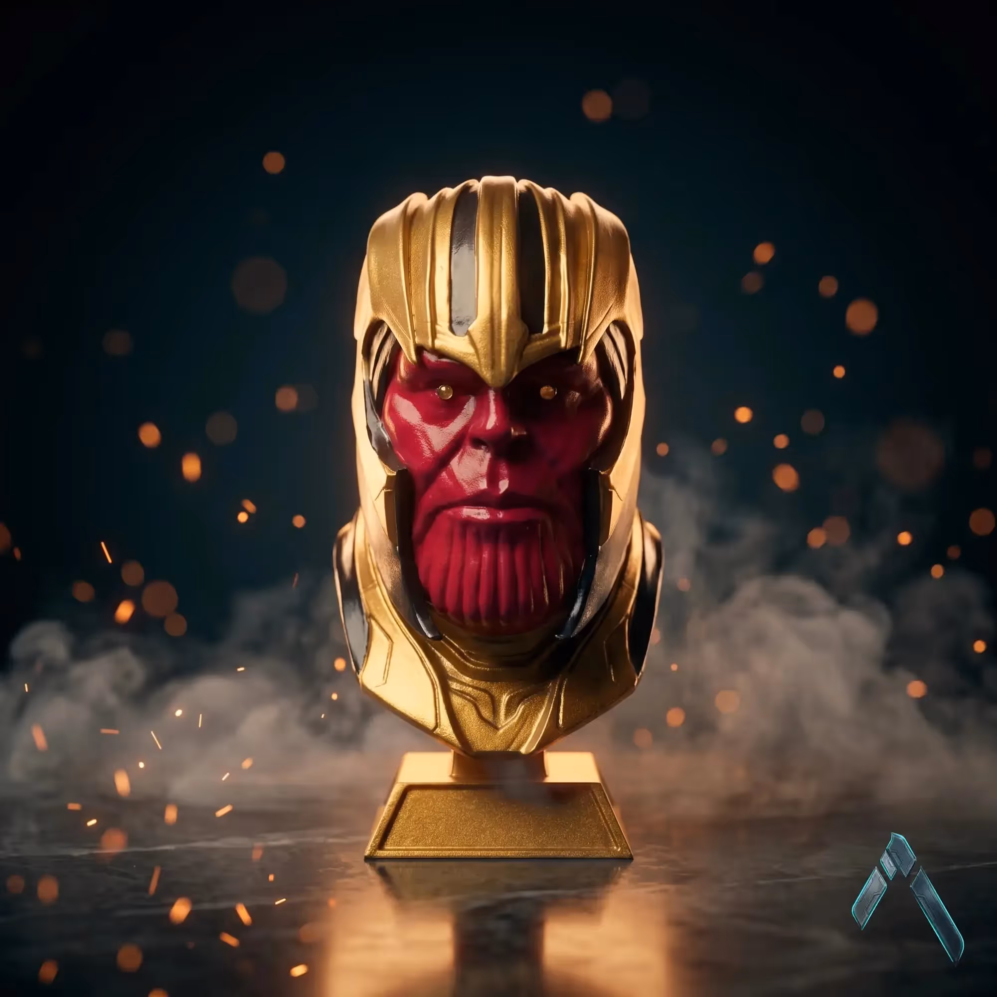Thanos Helmet Bust Sculpture image 1