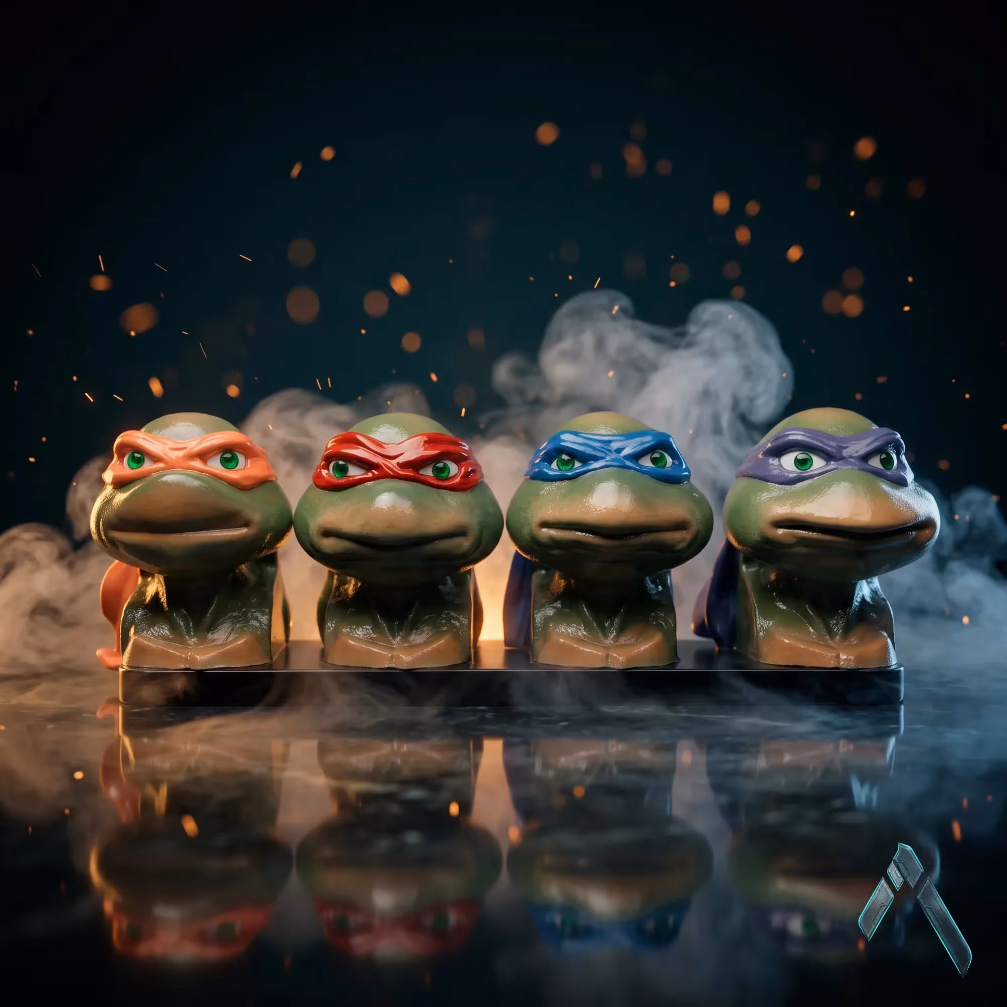 TMNT Teenage Mutant Ninja Turtles Head Bust Set image 1