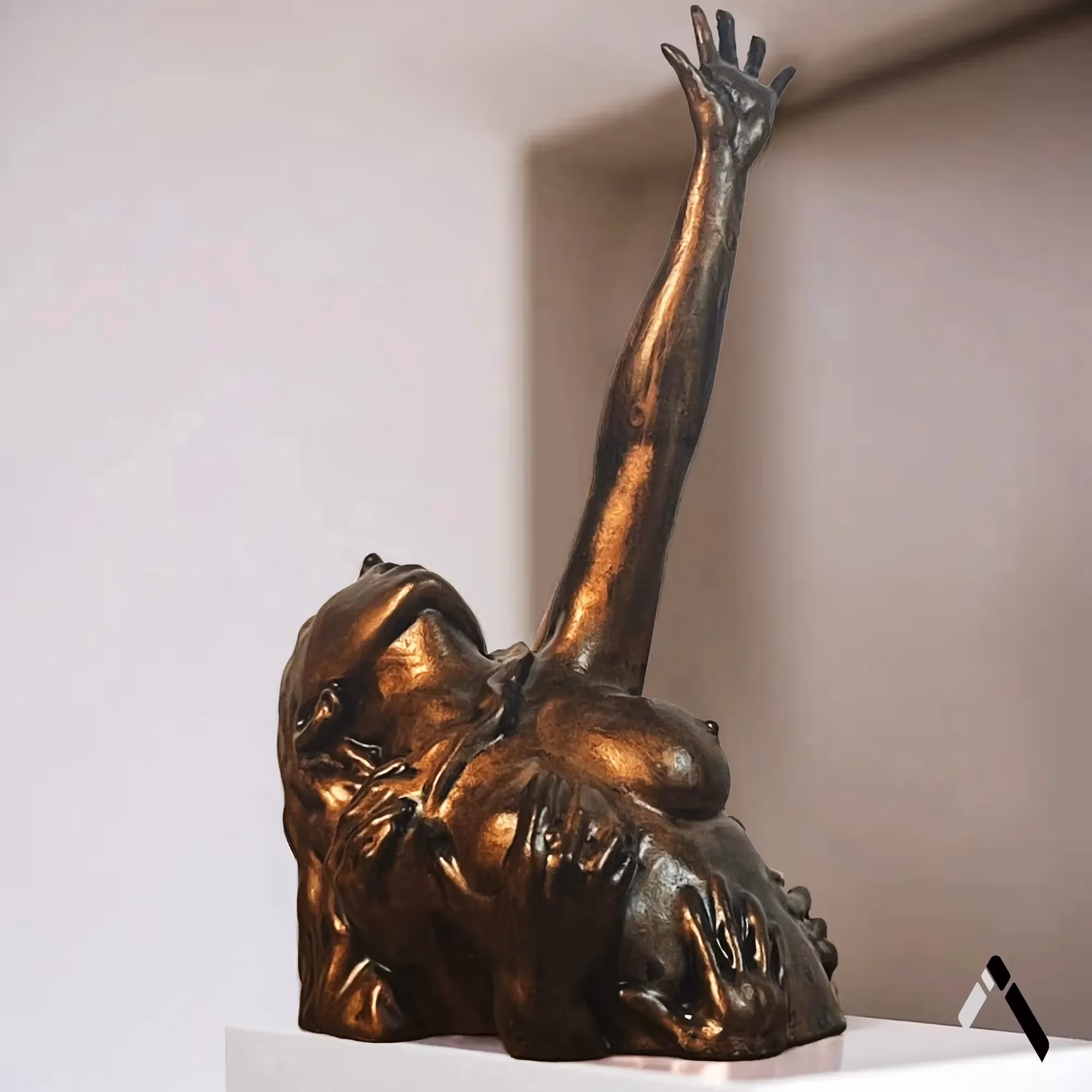 Trapped Girl Abstract Bust Sculpture image 1