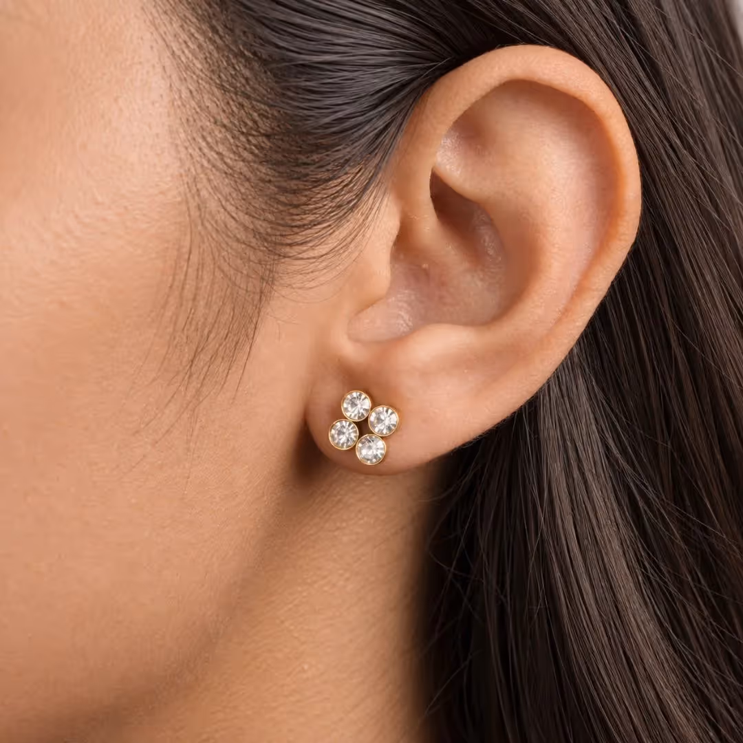 Crystal Rosette Earrings image 2