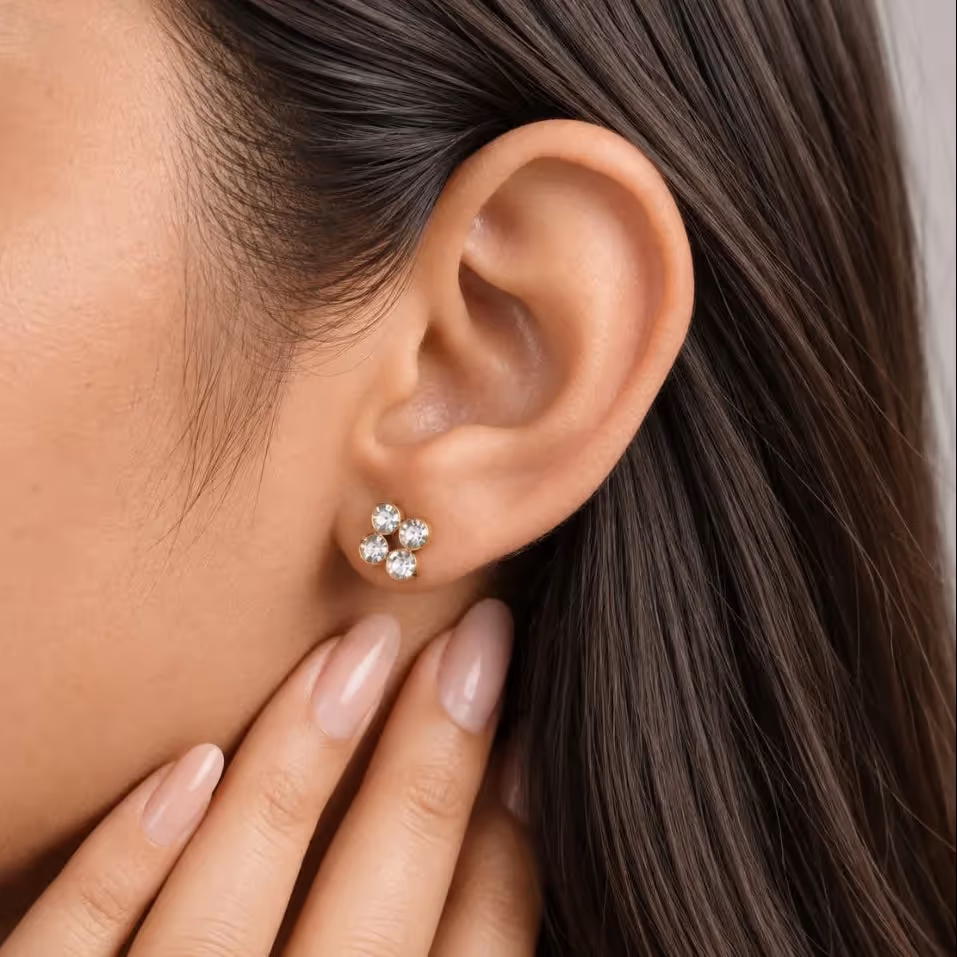 Crystal Rosette Earrings image 3