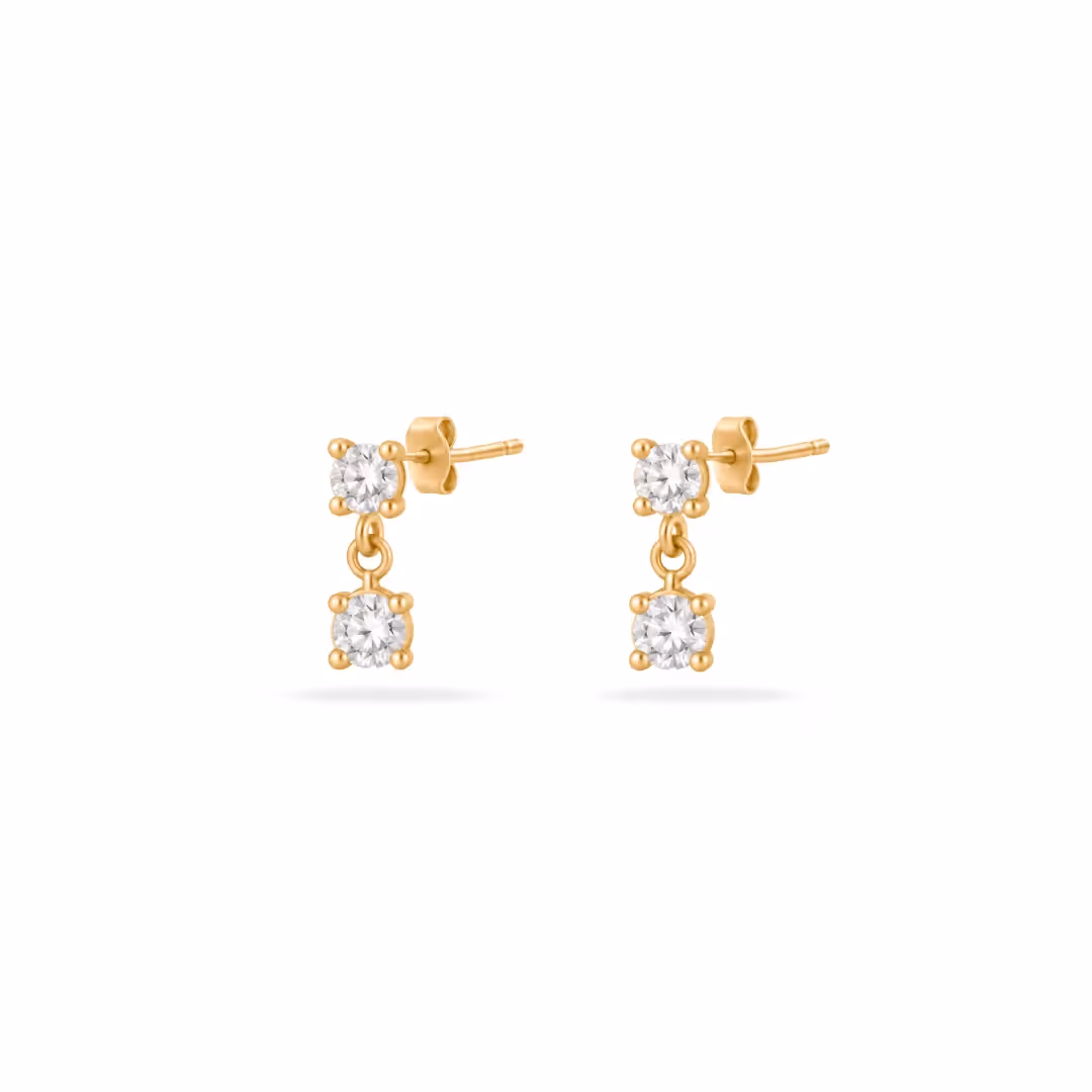 Dainty Crystal Drop Earrings image 1