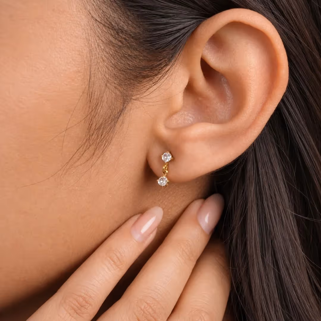 Dainty Crystal Drop Earrings image 3