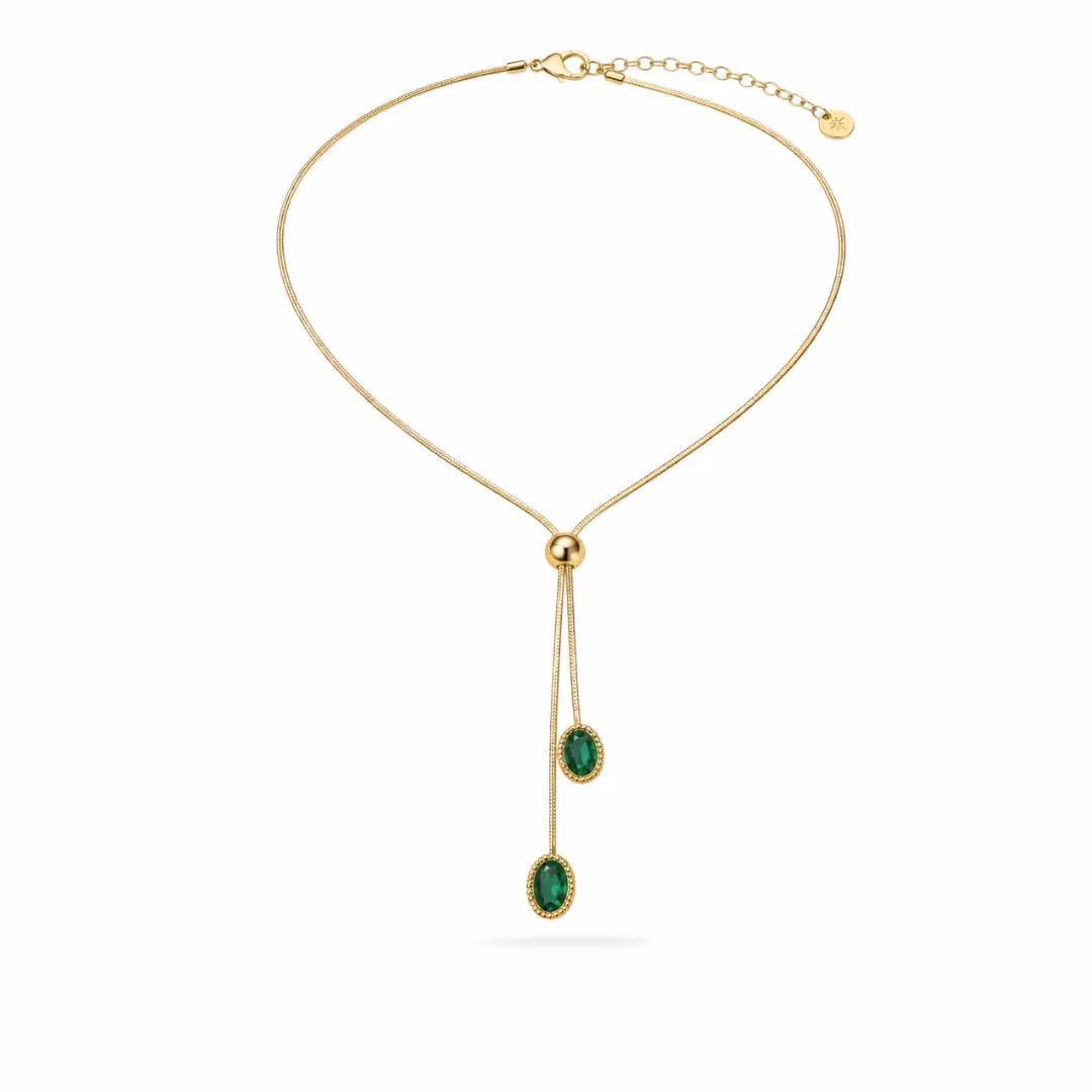 Emerald Tie Necklace image 1