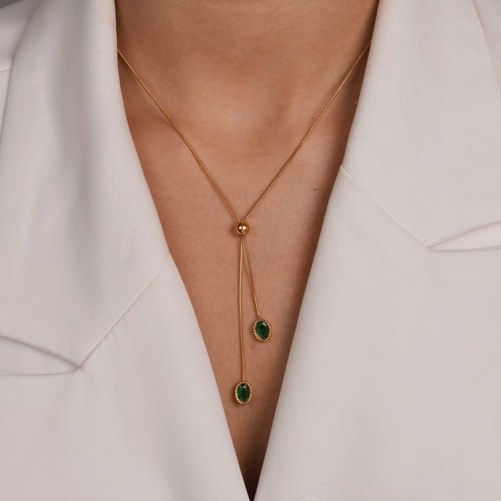 Emerald Tie Necklace  image 4