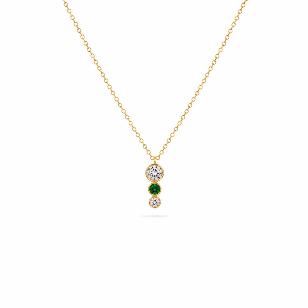 Emerald Trinity Necklace  image 1