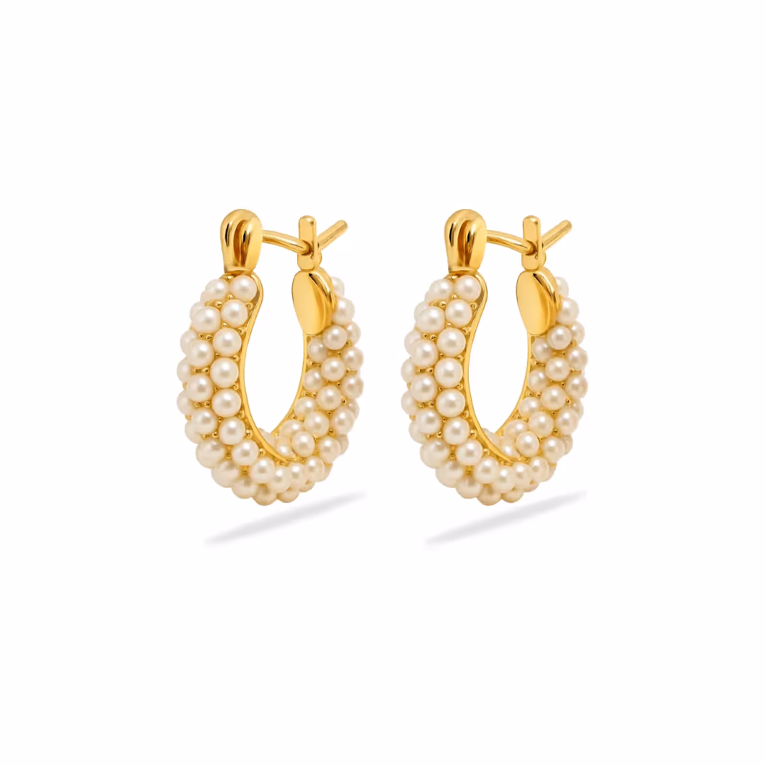Mini Pearl Hoops  image 1