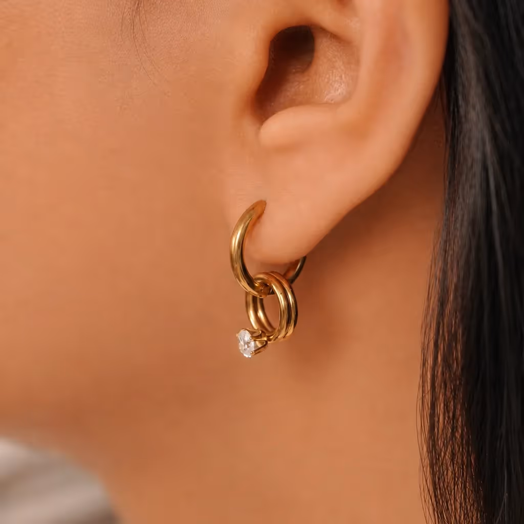 Multi Ring Solitaire Hoops image 3