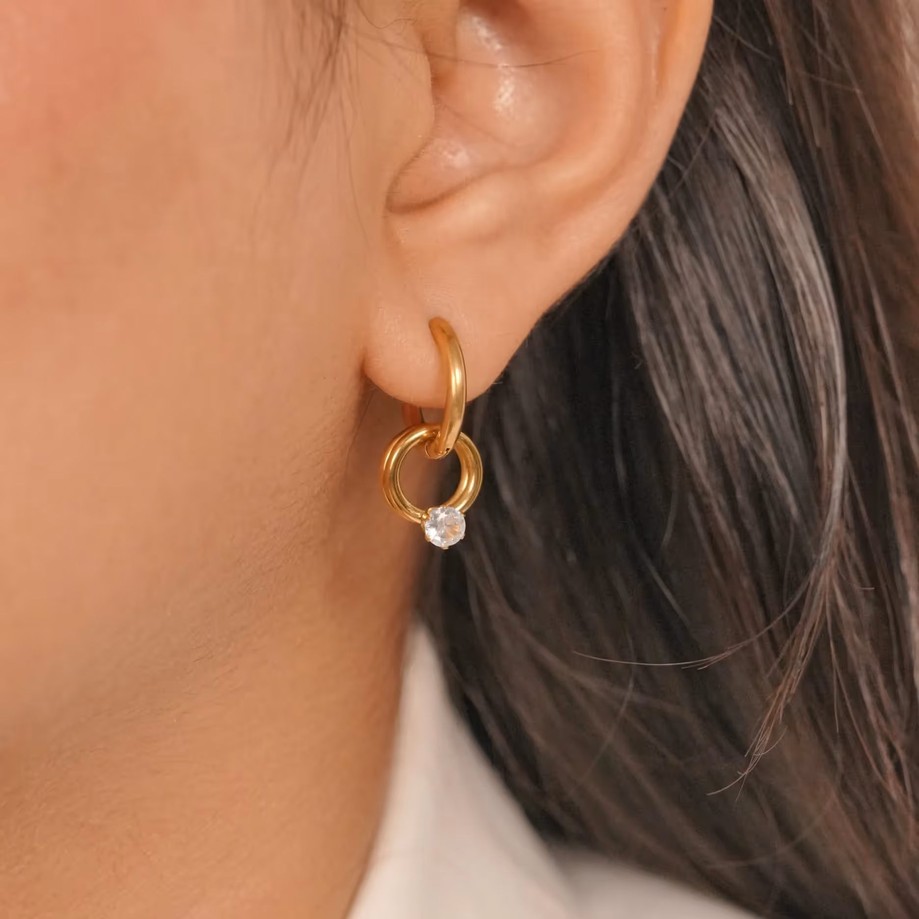 Multi Ring Solitaire Hoops image 4