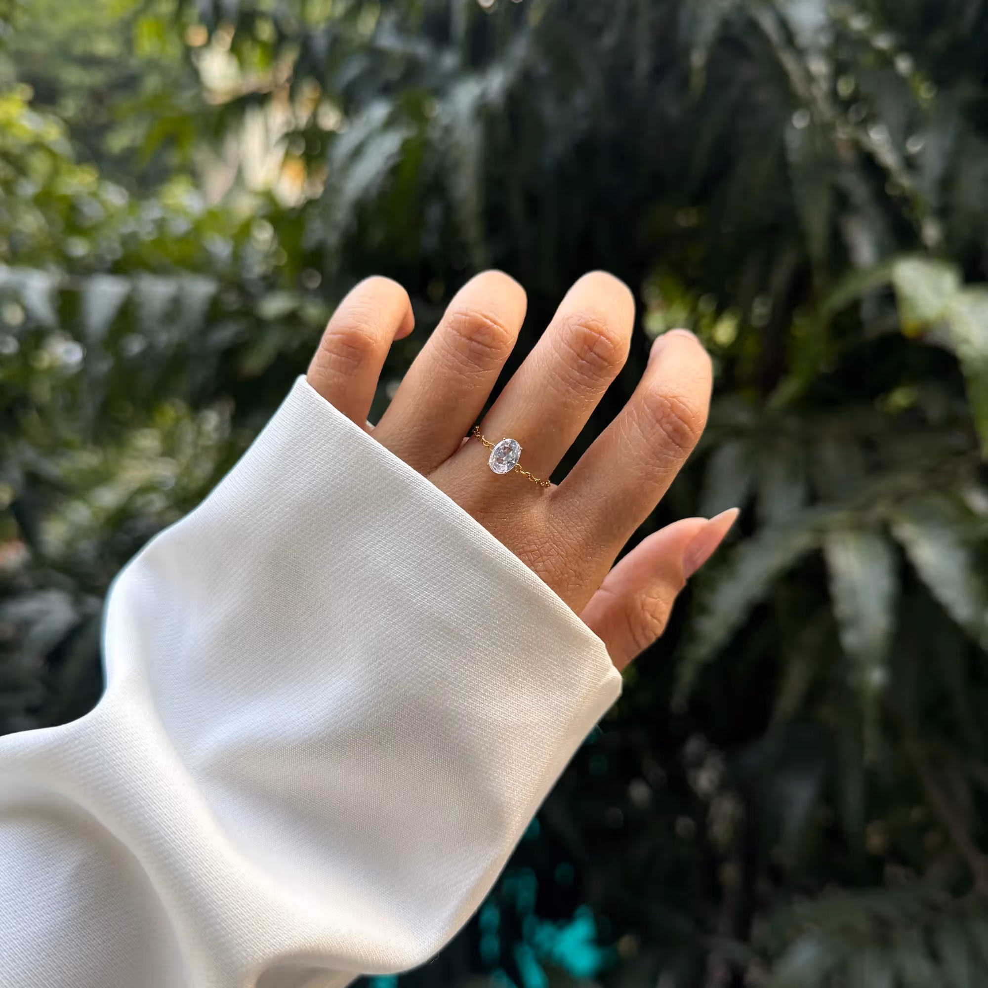 Oval Chain Adjustable Ring image 2
