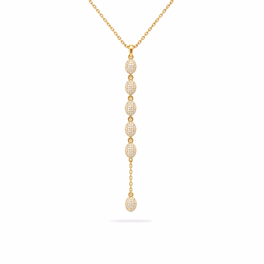 Oval Pave Lariat Necklace  image 1