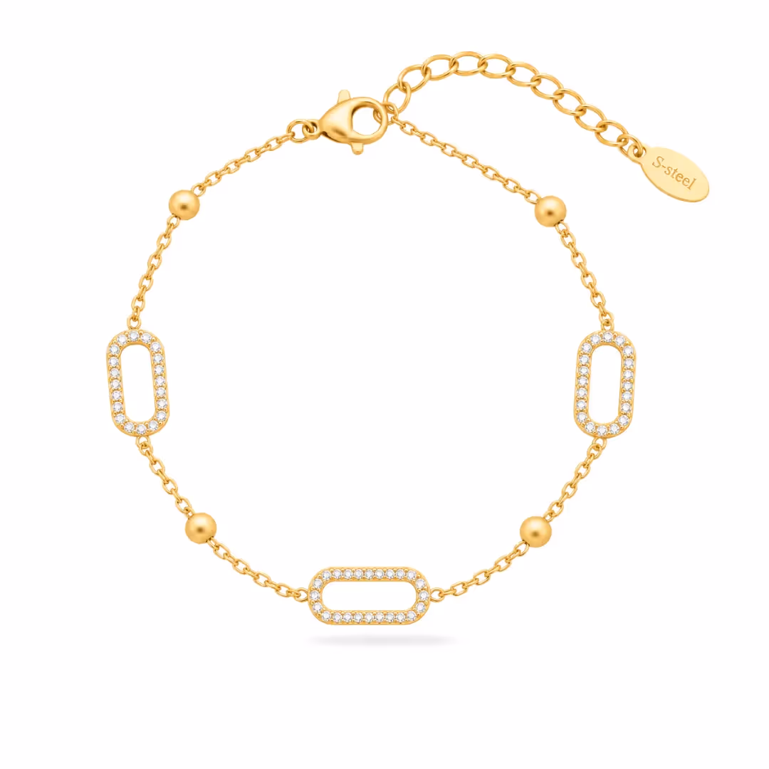 Pave Oval Link Bracelet image 1