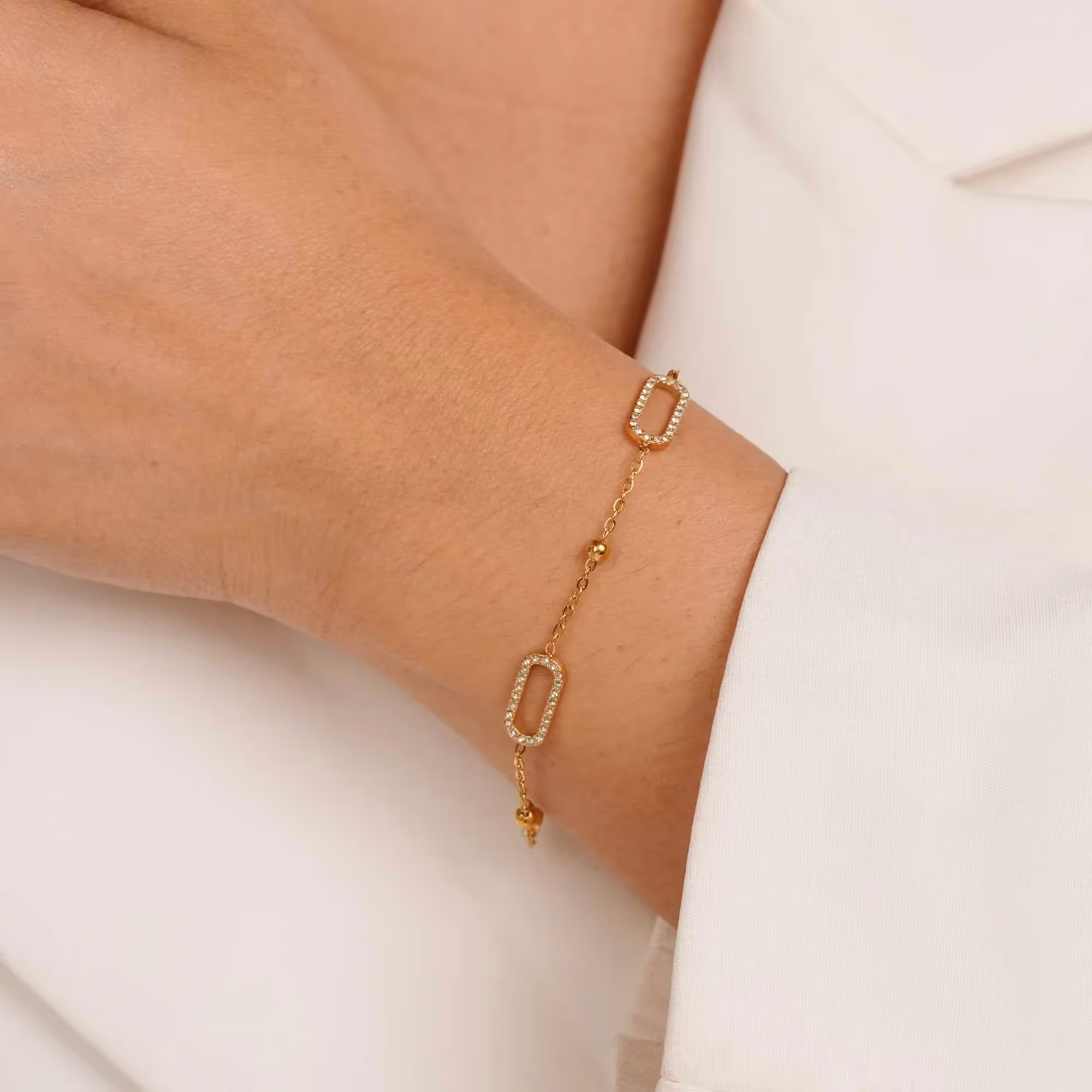 Pave Oval Link Bracelet image 3