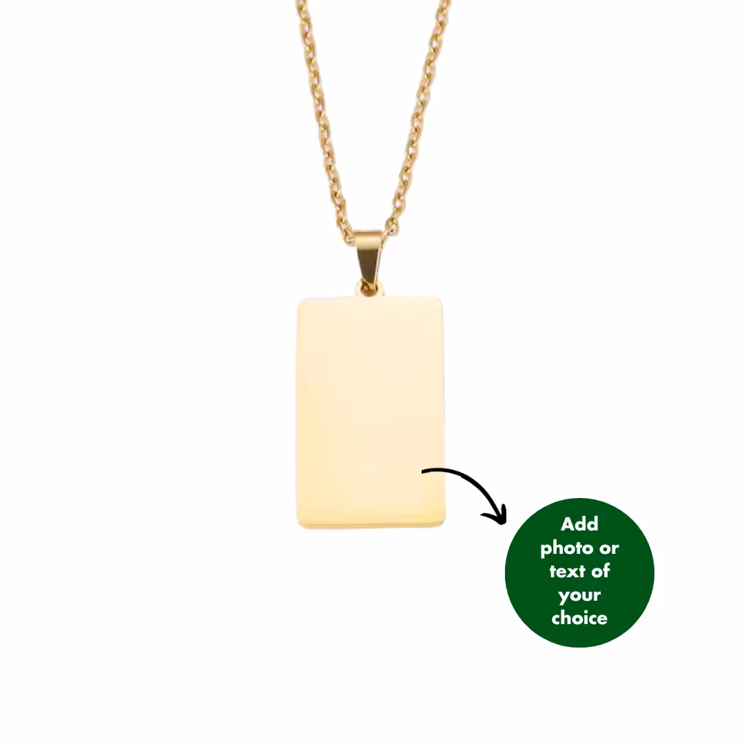 Personalised Rectangle Necklace  image 1