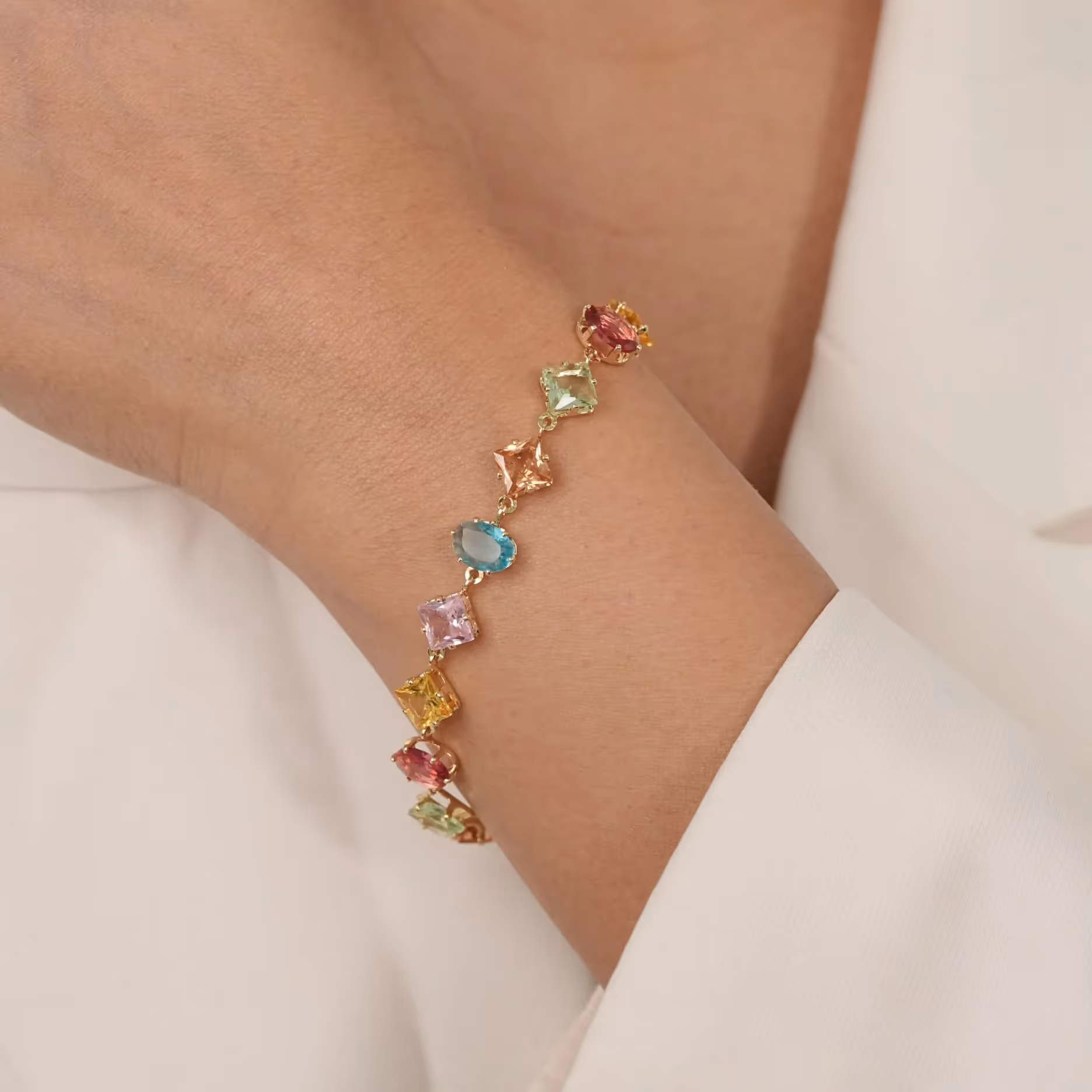 Rainbow Gemstone Bracelet image 2