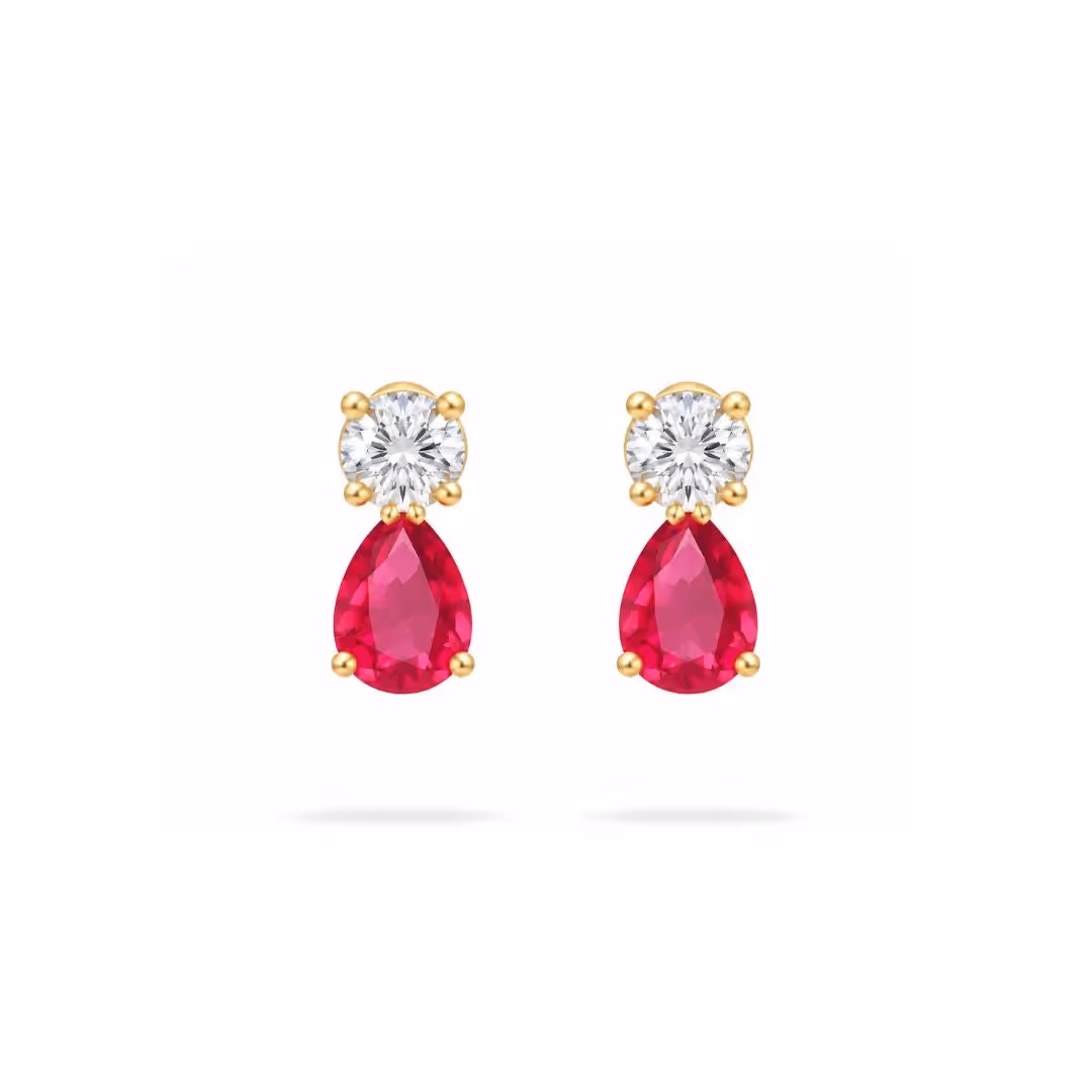 Ruby Teardrop Earrings image 1