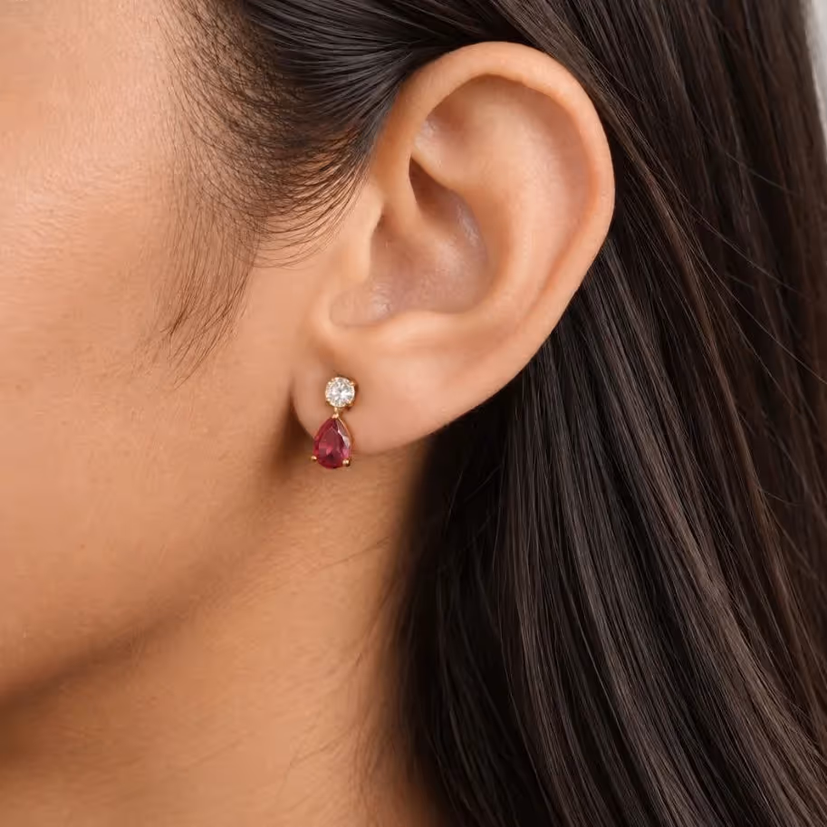 Ruby Teardrop Earrings image 2