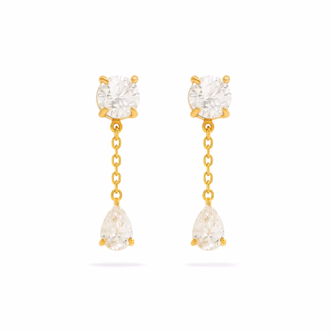 Solitaire Pear Drop Earrings  image 1
