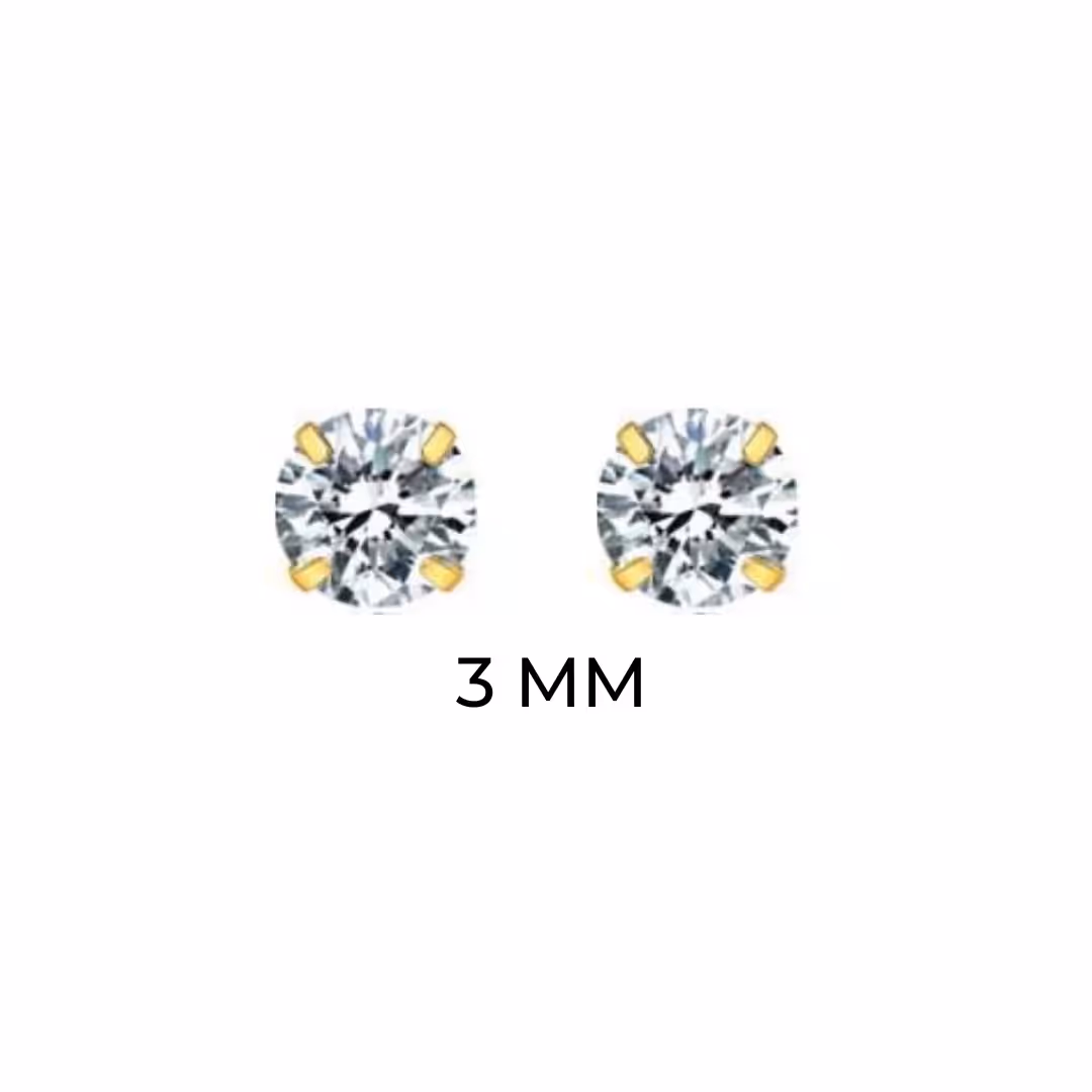 Solitaire Studs (3mm)  image 1