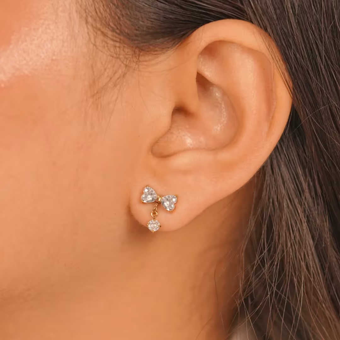 Studded Bow Earrings image 2