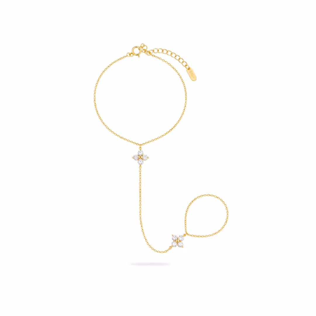 Studded Clover Handchain  image 1