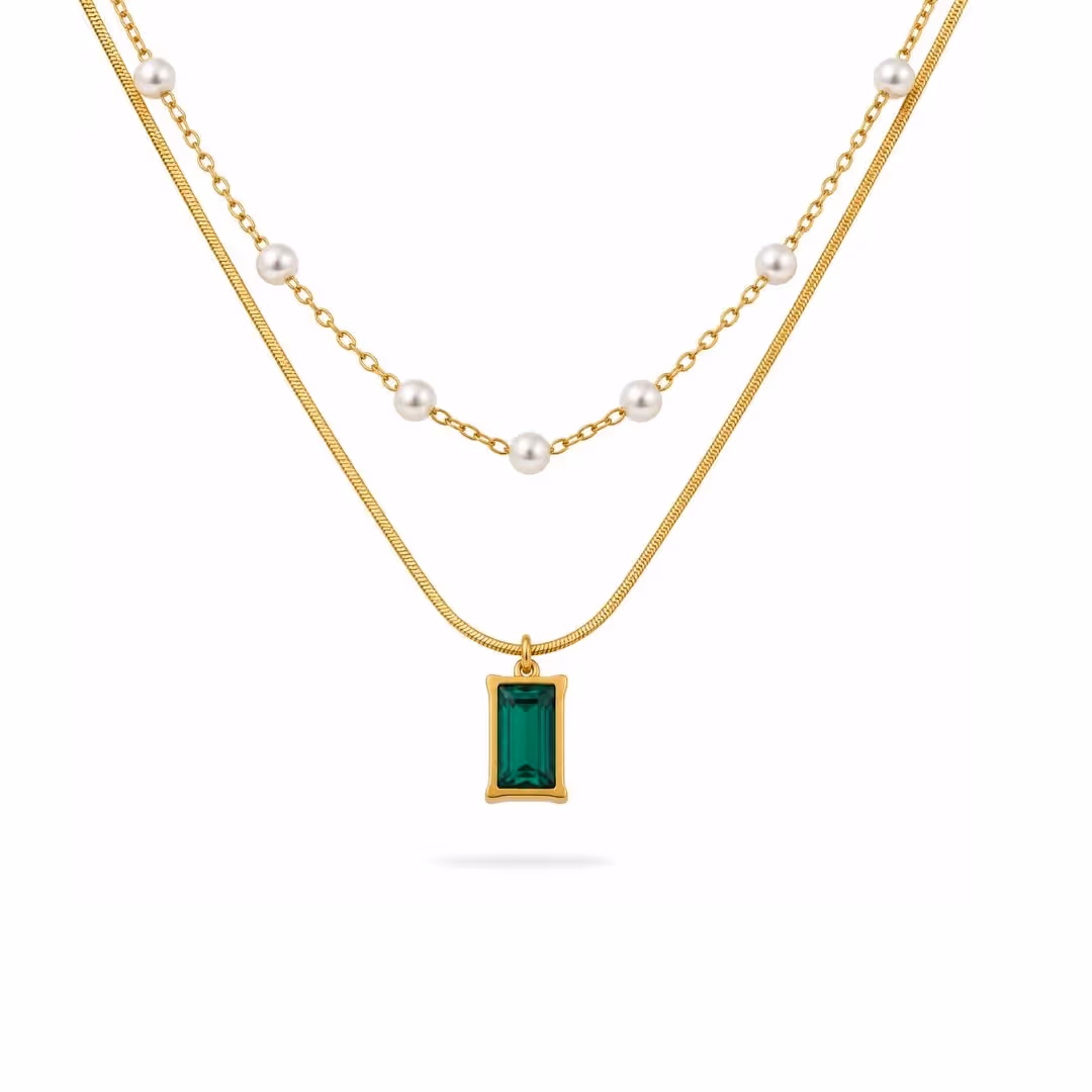 Verde Pearl Layered Necklace  image 1