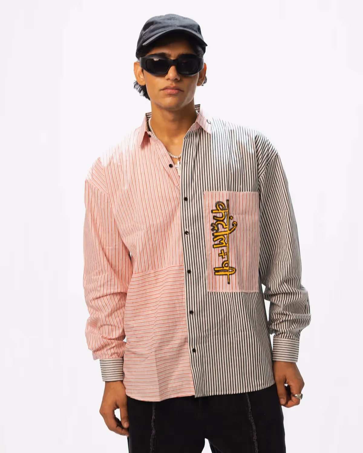 CTRL+P LOGO MISMATCHED STRIPES SHIRT - photo 2 of 6