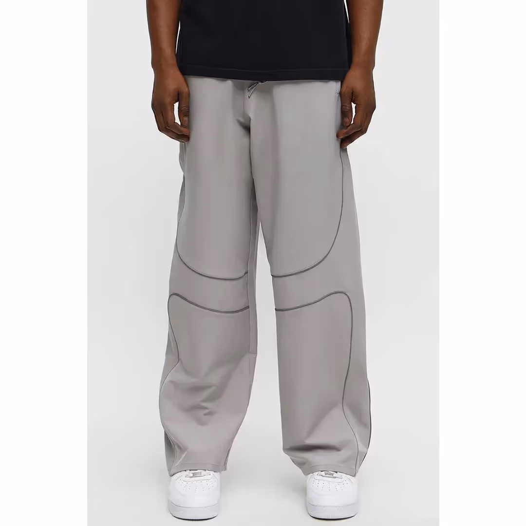 Baggy Piping Panel Pants image 1