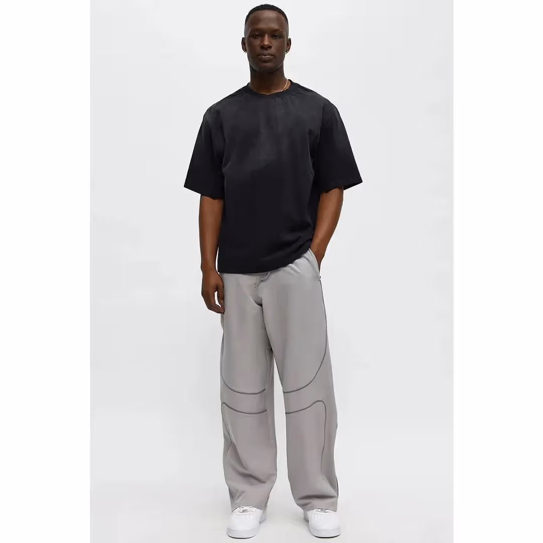 Baggy Piping Panel Pants image 4