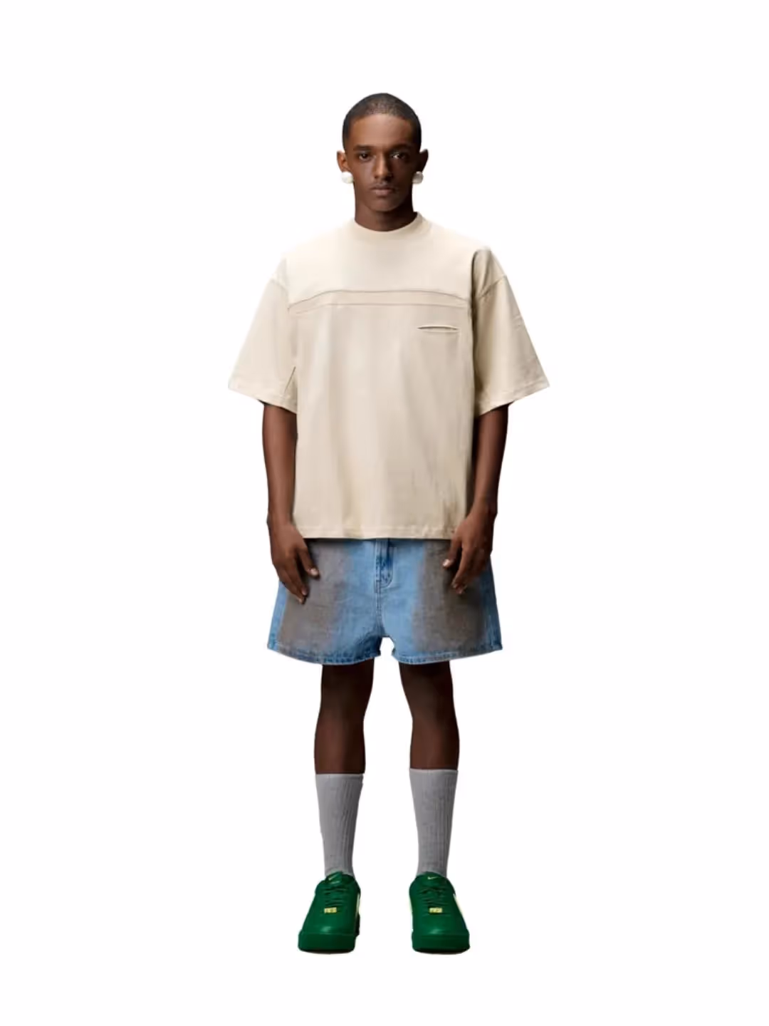Beige Boxy Fit Tee  image 3