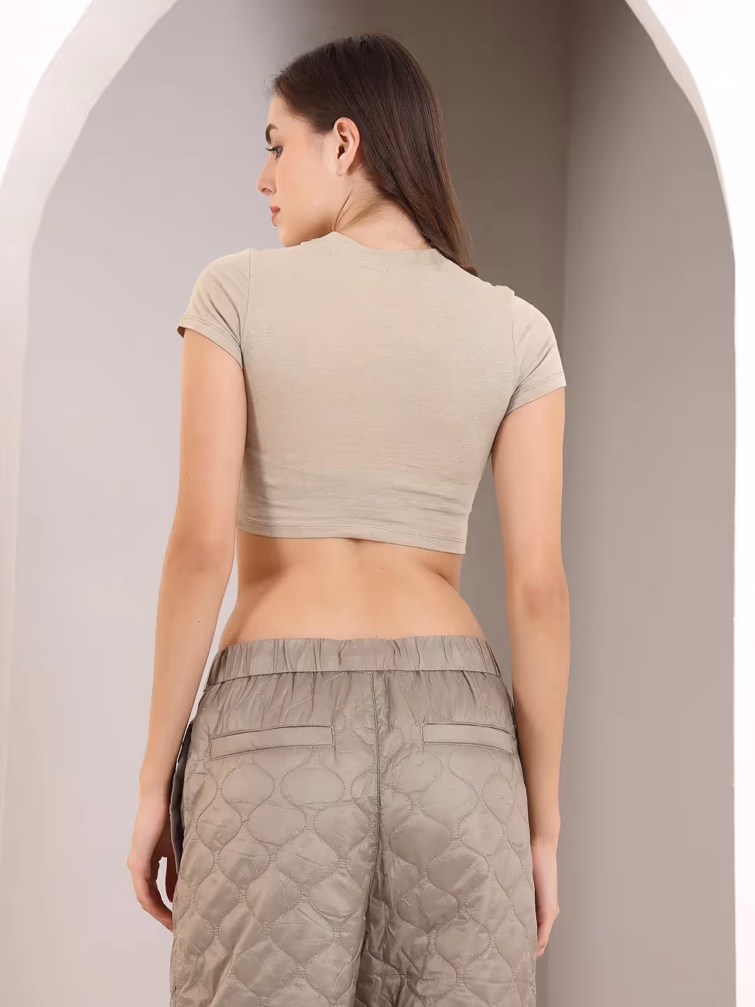 Beige Crop Tee image 2