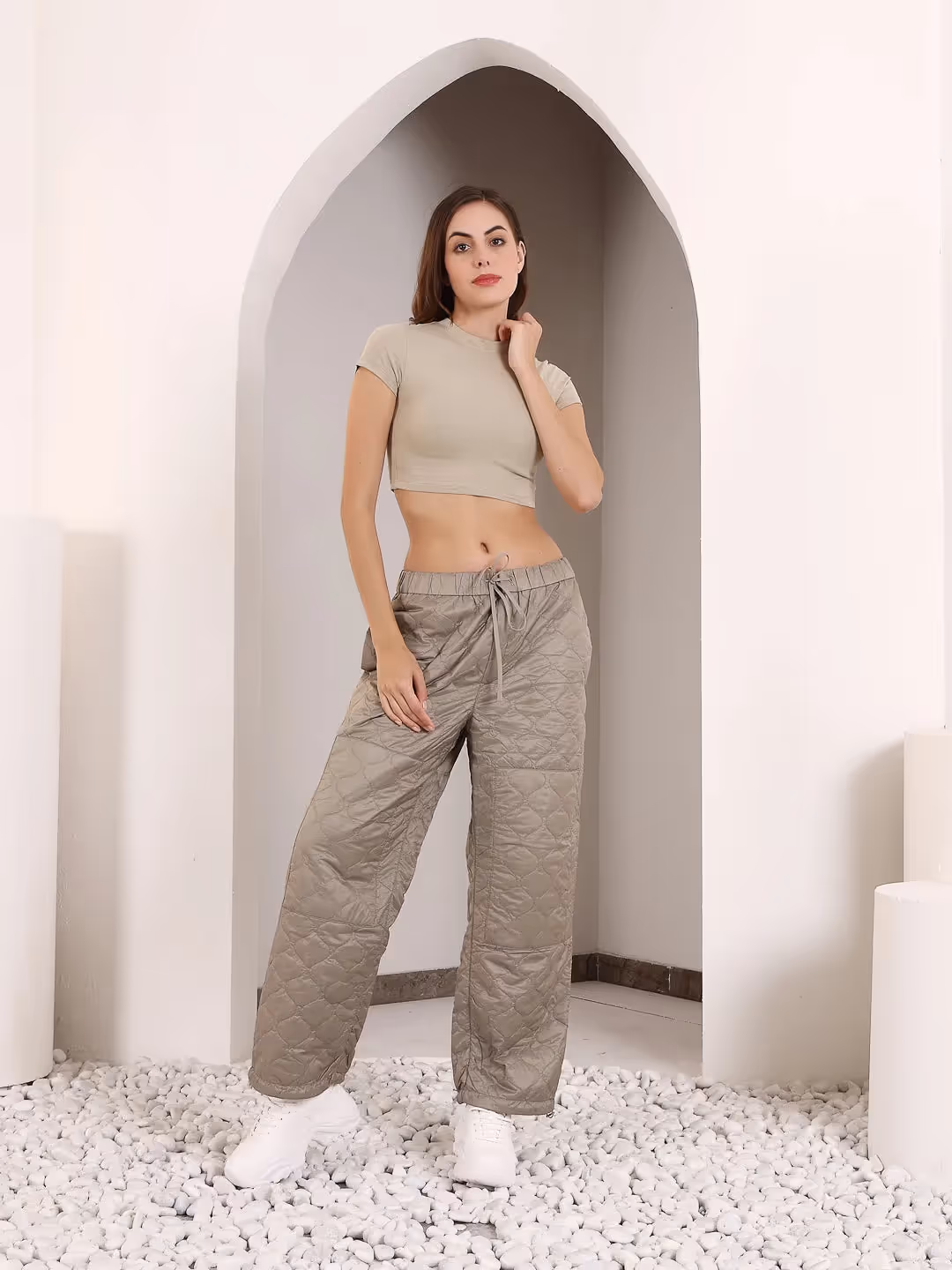 Beige Crop Tee image 5