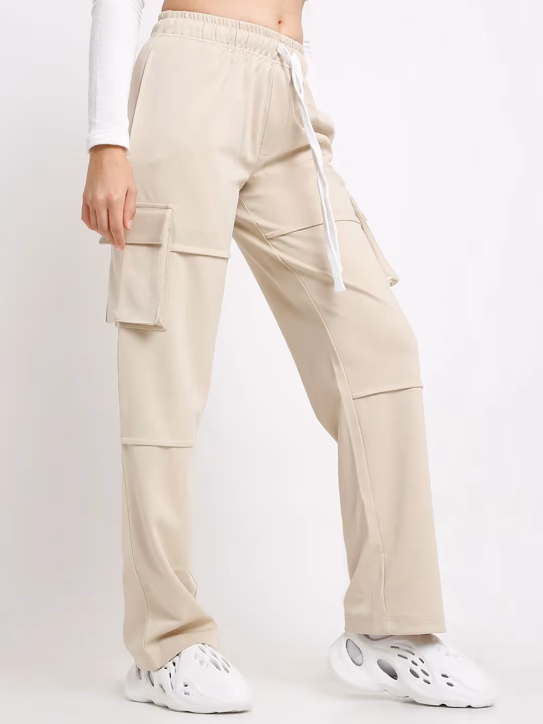 Beige Utility Cargo Pants image 3