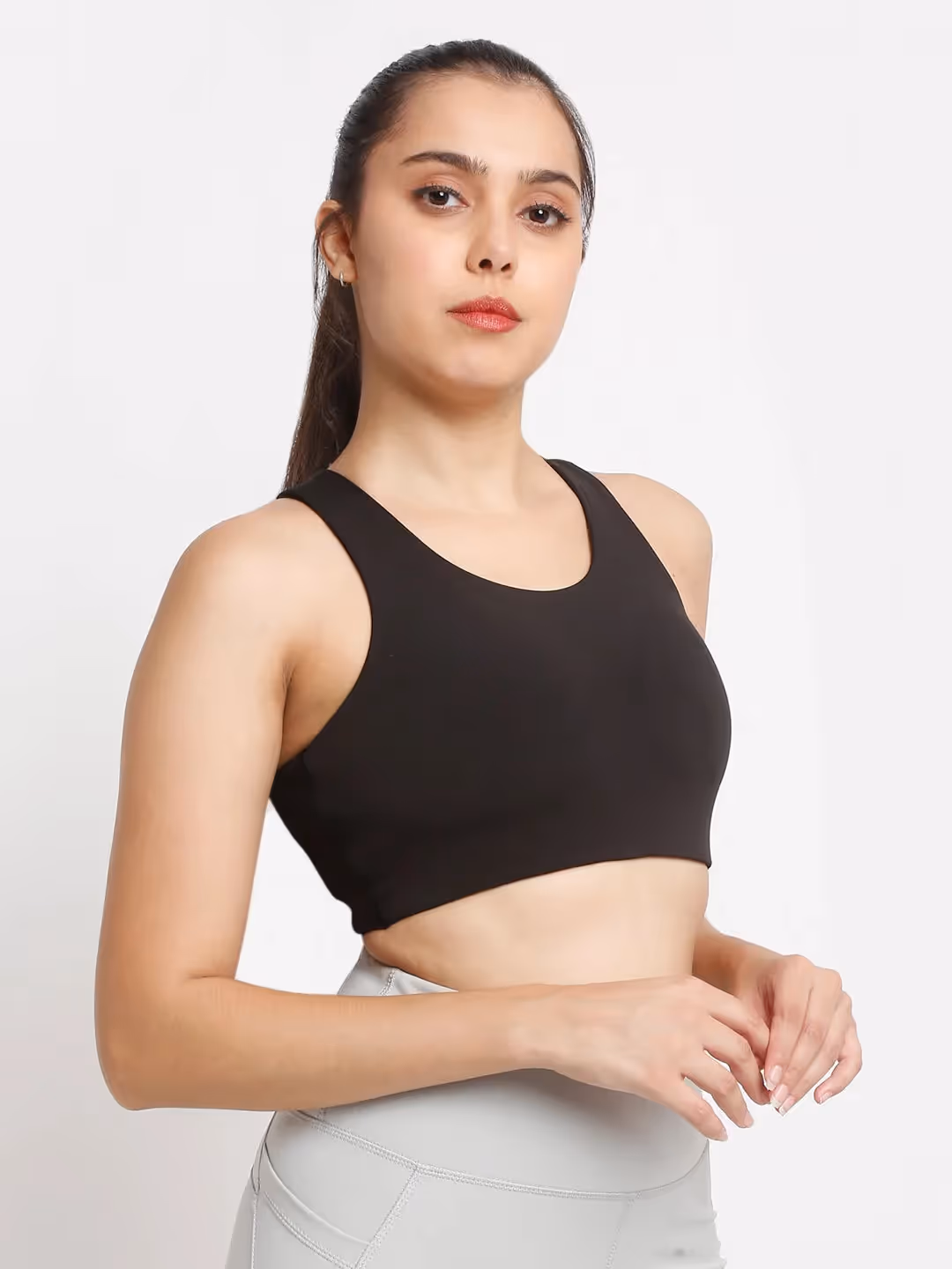 Black Essential Racerback Sports Bra image 1