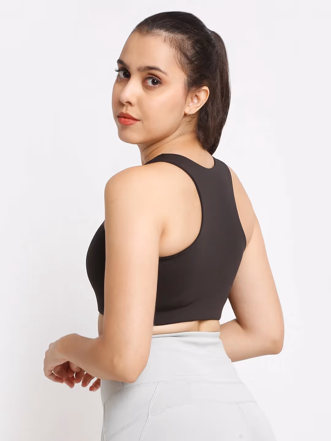 Black Essential Racerback Sports Bra  image 2