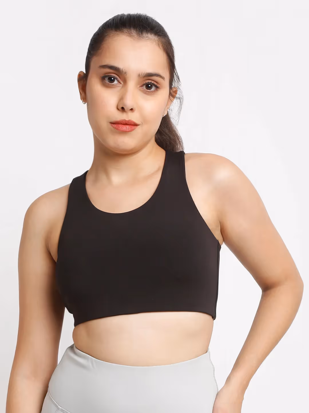 Black Essential Racerback Sports Bra  image 4