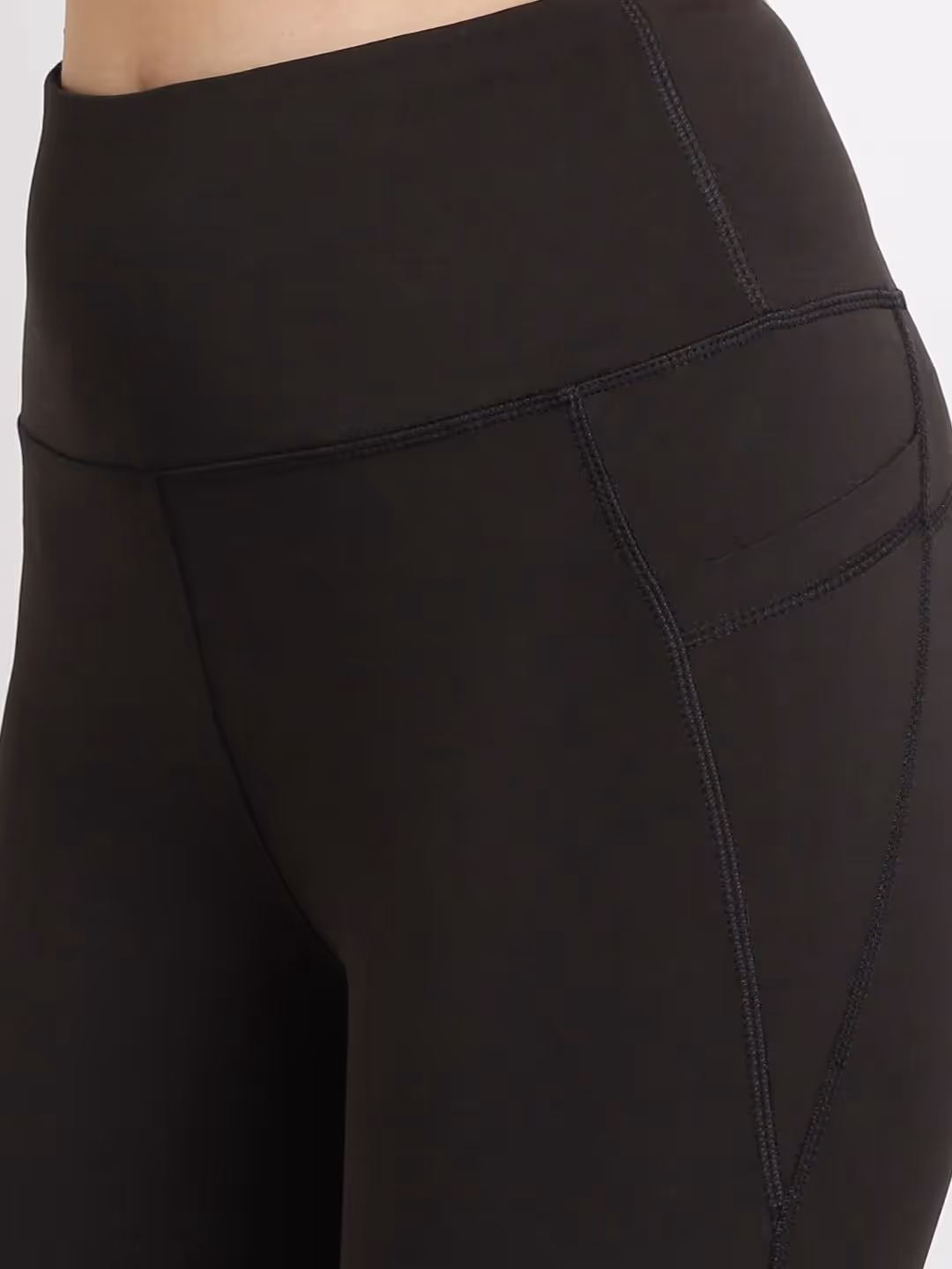 Black Flare High Waisted Essential Pants image 2