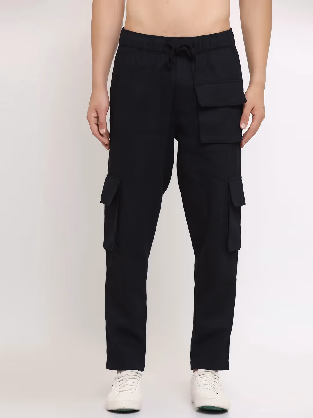 Black Multi-Pocket Cargo Pants image 1