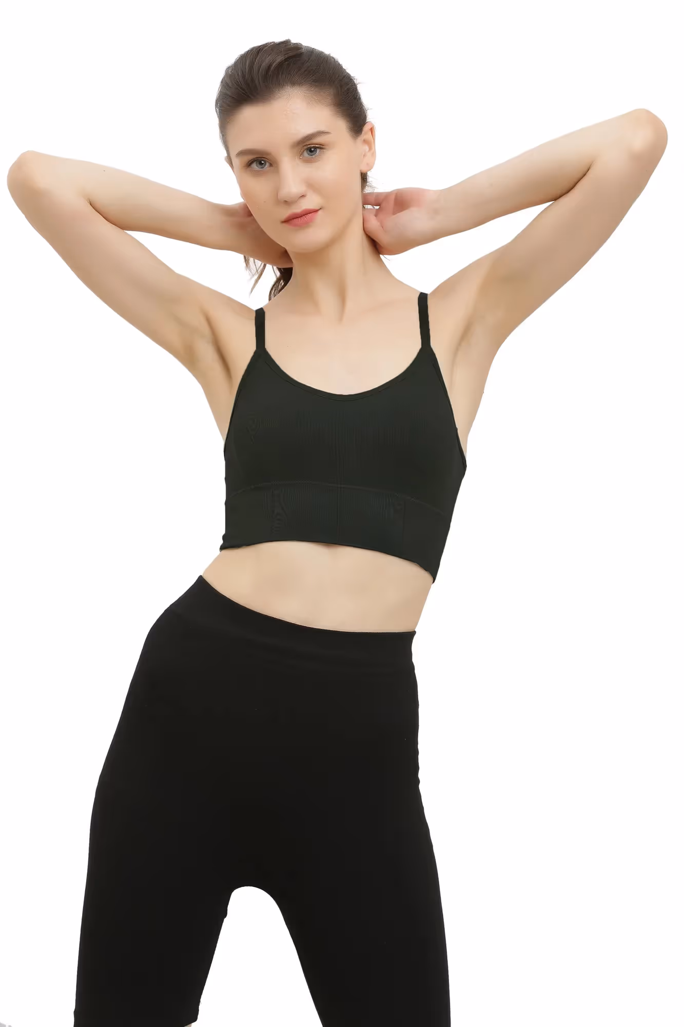 Black Padded Sports Bra image 1