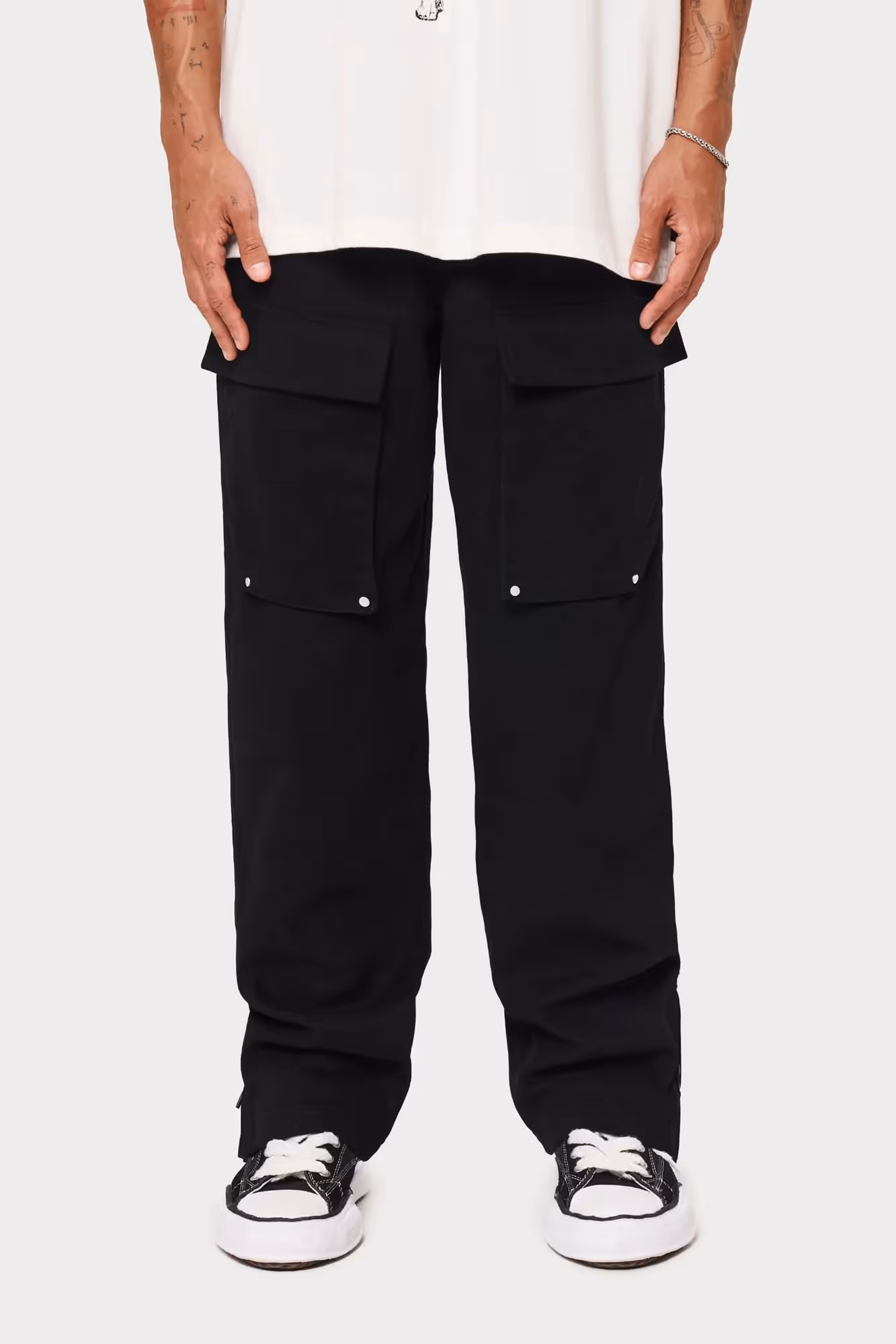 Black Ripstop Twill Straight Cargos  image 6