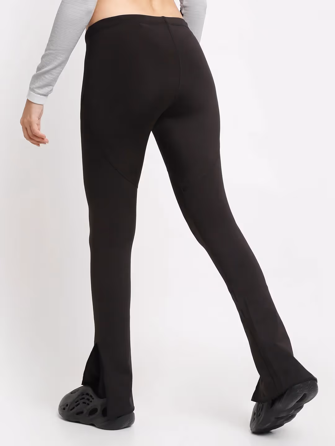 Black Side Slit Flare Pants  image 4