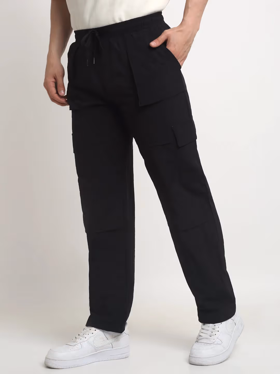 Black Technical Carpenter Cargo Pants image 3