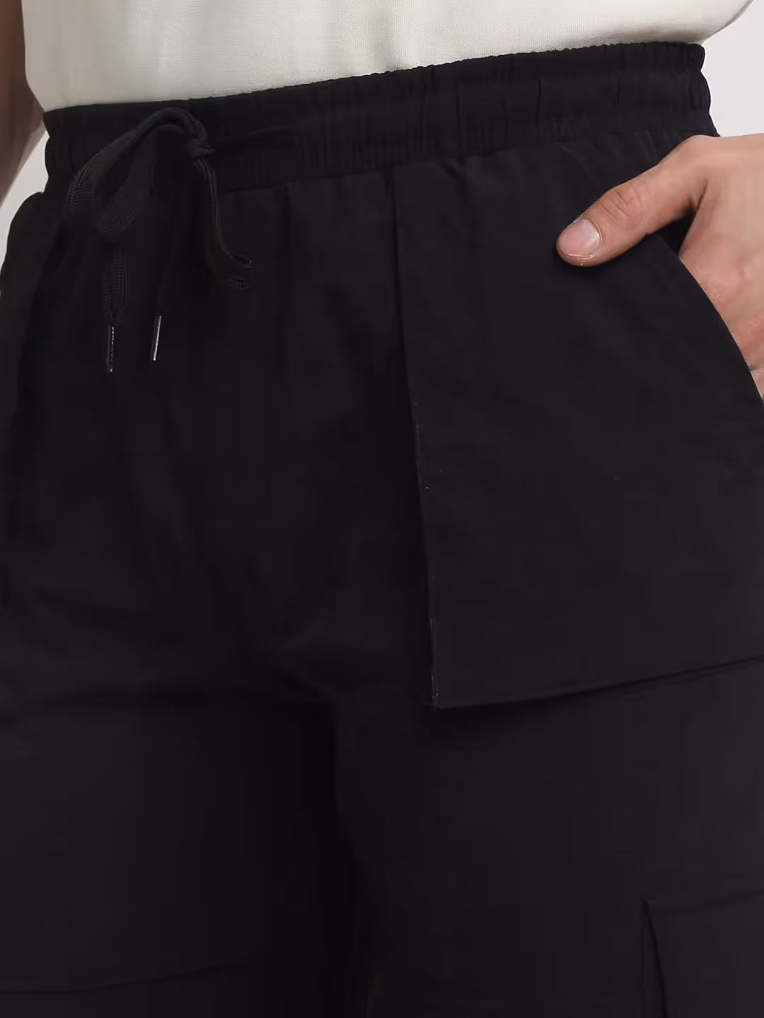 Black Technical Carpenter Cargo Pants image 4