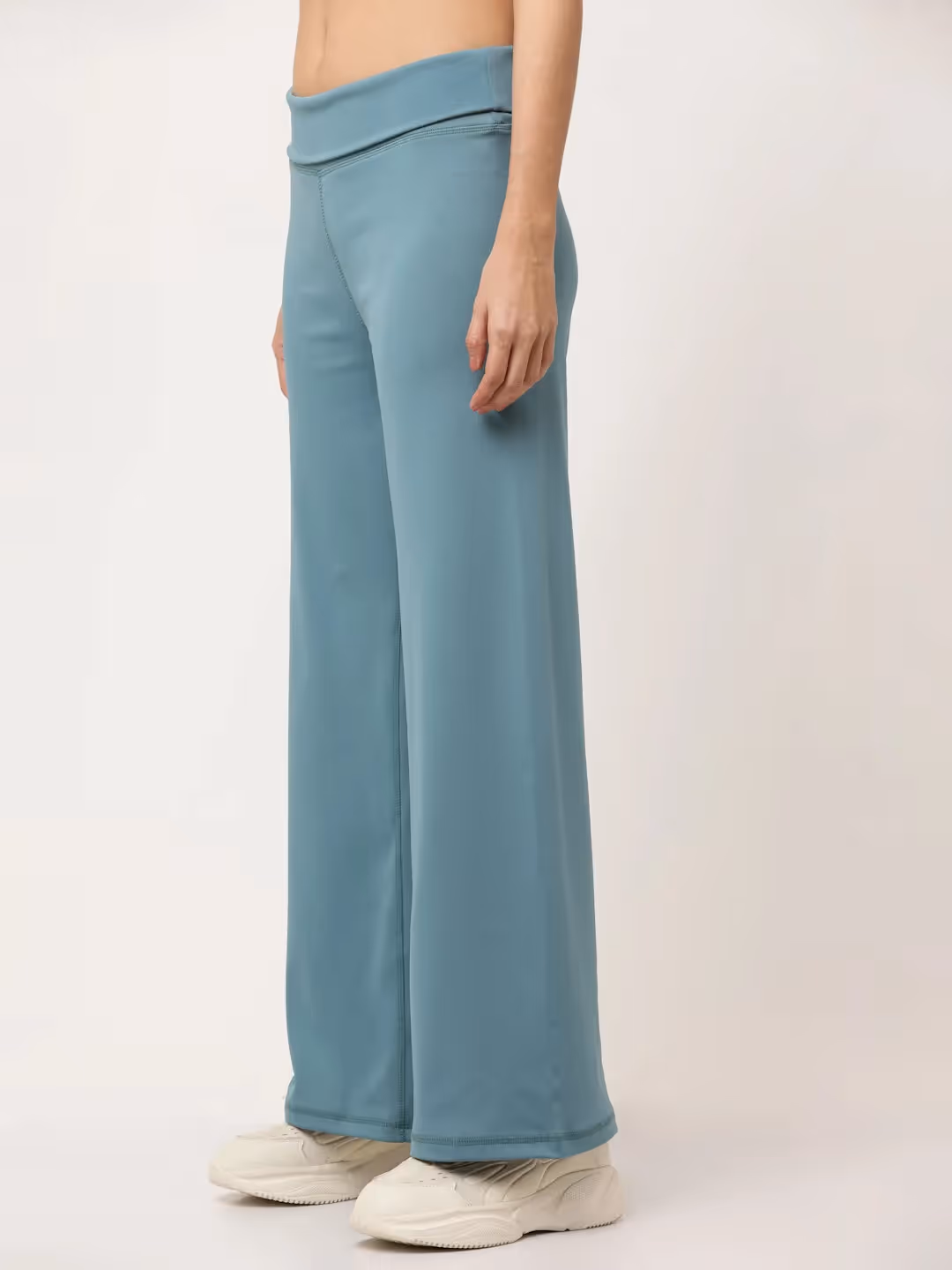 Blue Flared High Rise Full Length Yoga Pants image 2