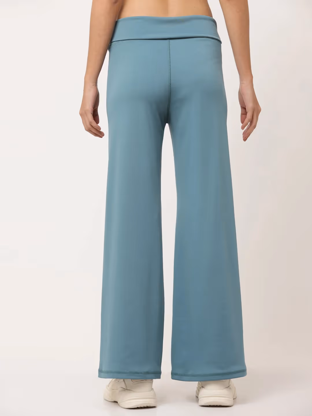 Blue Flared High Rise Full Length Yoga Pants image 3